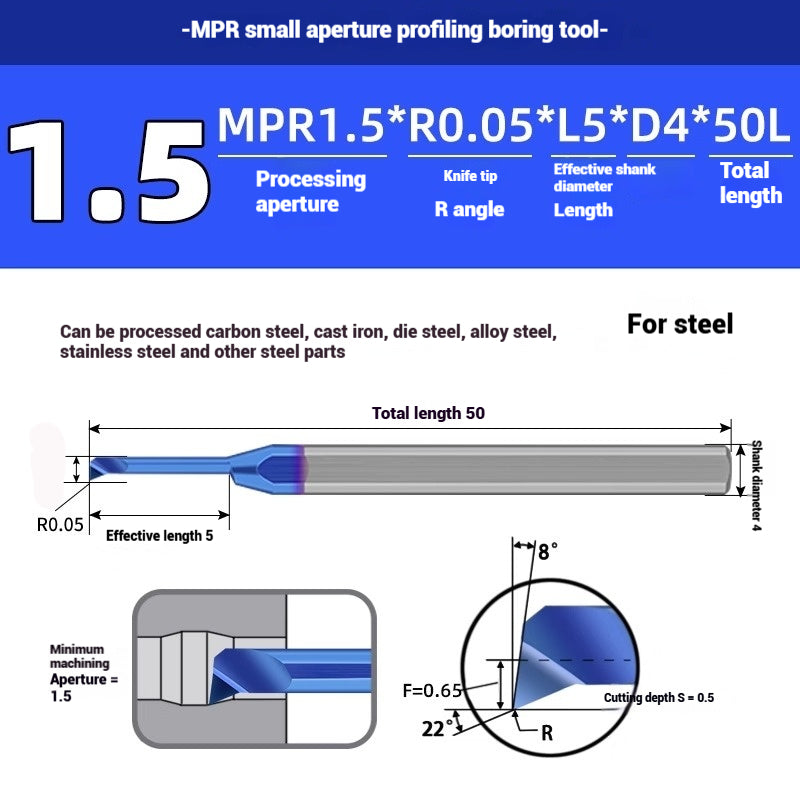 1129-CNC Small Bore Boring Tools MPR Copy Boring Turning Tools for Stainless Steel, Copper and Aluminum Lathe Micro Small Boring Tools Shandong Denso Pricision Tools Co.,Ltd.